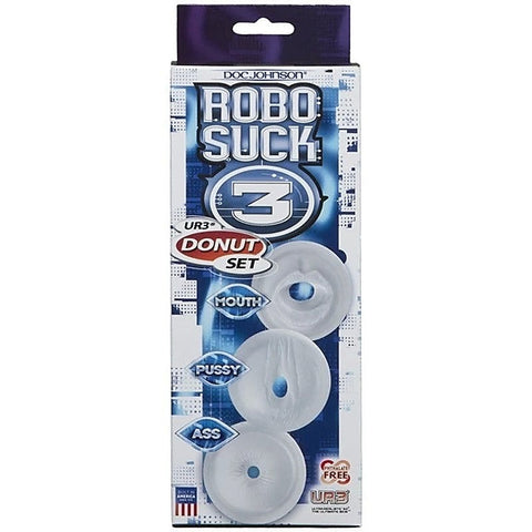 RoboSuck3 UR3 Male Masturbator Donut Set by Doc Johnson - Pumps, Extenders and Sleeves