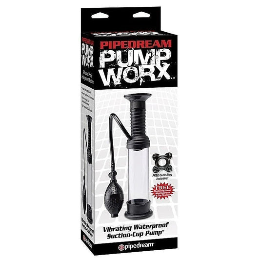 Pump Worx Vibrating Waterproof Suction Cup Penis Pump - Pumps, Extenders and Sleeves