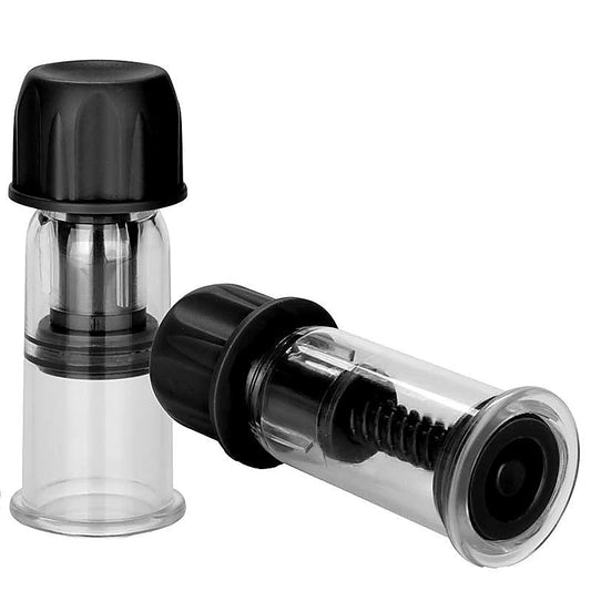 Nipple Play Vacuum Twist Suckers by California Exotics - Steel Sex Toys