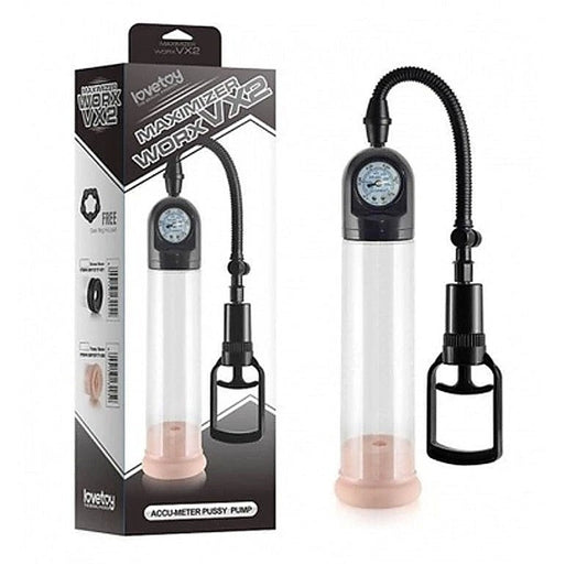 Maximizer Worx VX2 Accu-Meter Pro Pump with Vagina Sleeve - Pumps, Extenders and Sleeves