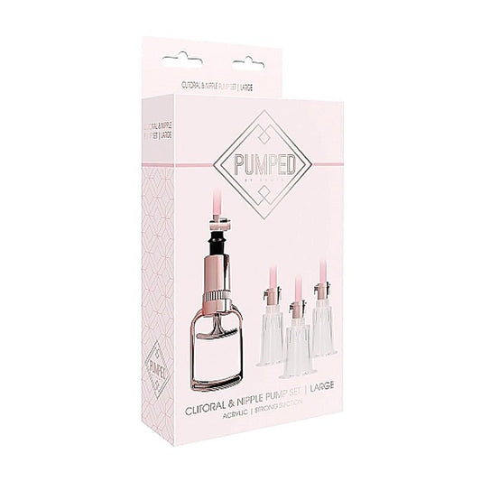 Clitoral and Nipple Pump Set Large by Shots Toys - Breast and Nipple Toys