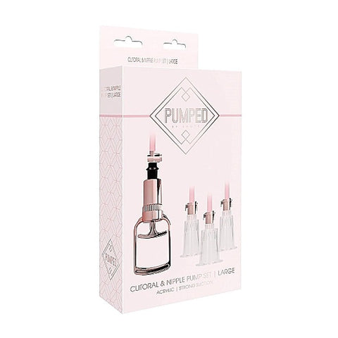 Clitoral and Nipple Pump Set Large by Shots Toys - Breast and Nipple Toys