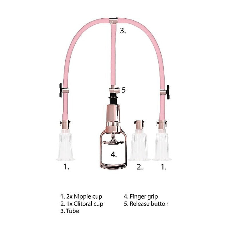 Clitoral and Nipple Pump Set Large by Shots Toys - Breast and Nipple Toys