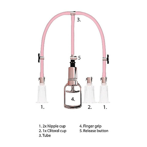 Clitoral and Nipple Pump Set Large by Shots Toys - Breast and Nipple Toys