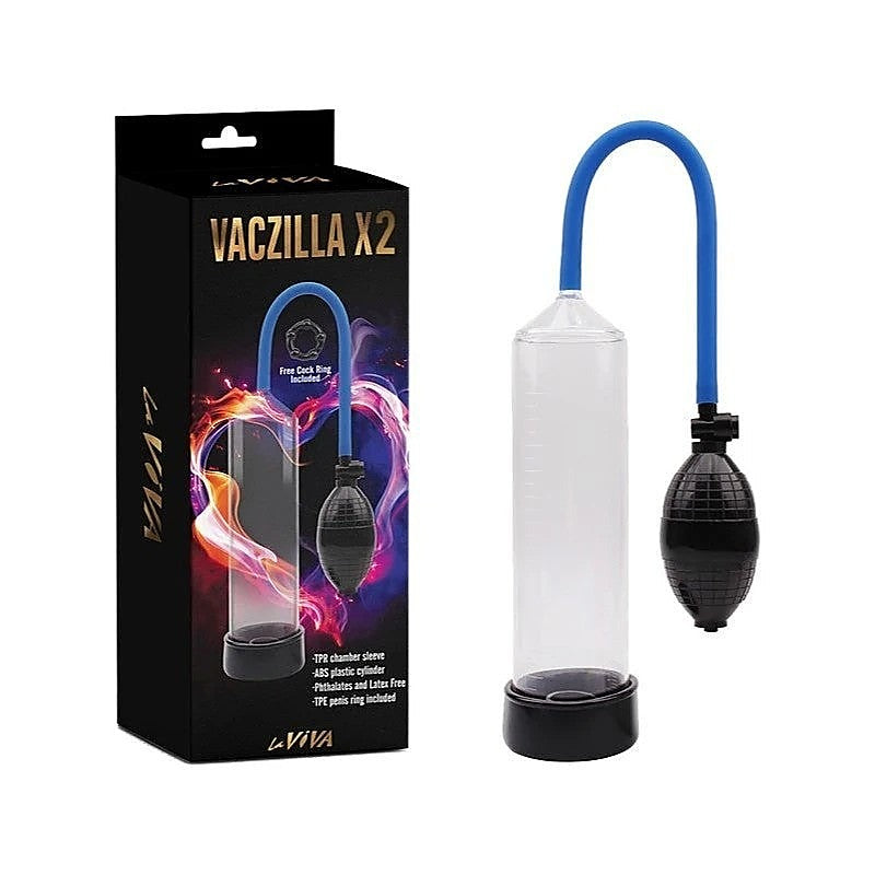 La Viva Vaczilla X2 Penis Pump Manual Vacuum Enhancement System - Pumps, Extenders and Sleeves