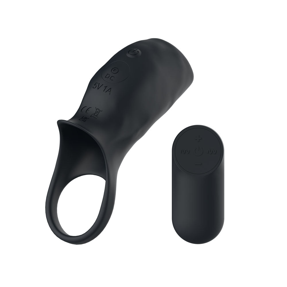 Passion Play Remote Control Vibrating Cockring Sleeve - Penis Sleeves and Extenders