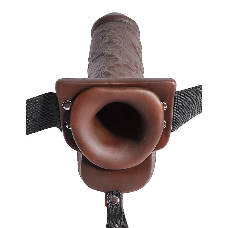 Fetish Fantasy 9 Inch Hollow Squirting Strap-On - Bullet Vibrators