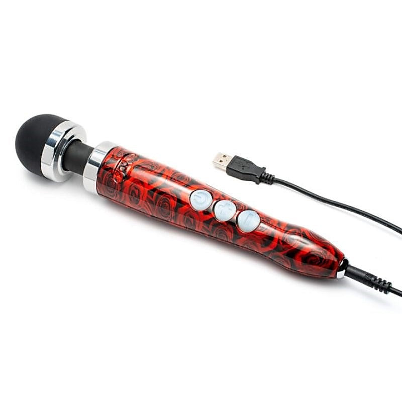 Doxy Die Cast 3R Rose Rechargeable Wand Vibrator with Travel Lock - Waterproof Vibrators
