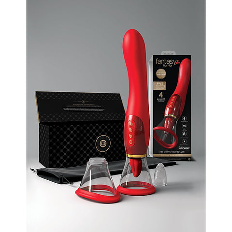 Pipedream Products Fantasy for Her Ultimate Pleasure 24K Gold Edition Vibrator - Clit Ticklers and Pulsators