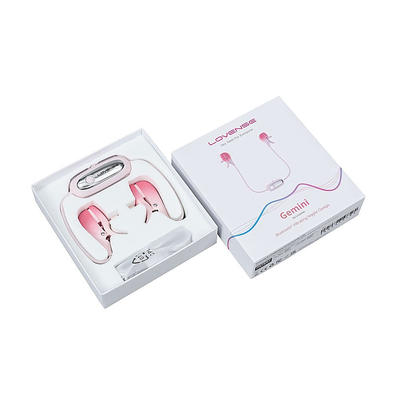Gemini App Controlled Vibrating Nipple Clamps by Lovense - Breast and Nipple Toys