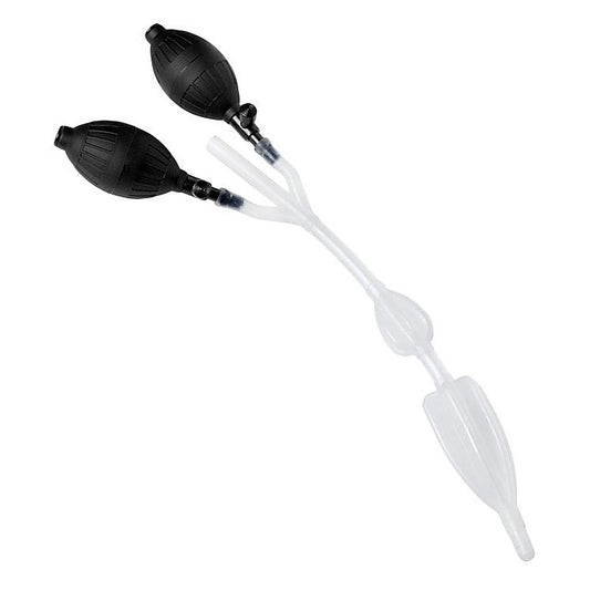 Cleanstream Clear Double Bulb Enema Nozzle by XR Brands - Anal Cleansing