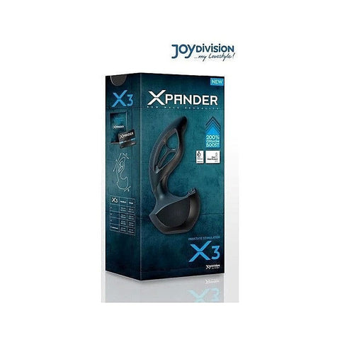 JoyDivision XPANDER X3 Deep Black 3 Spoke Prostate Massager - Prostate Toys