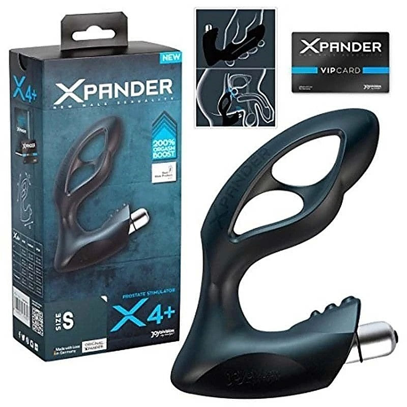 XPANDER X4+ Deep Black Solo Fit Options Expandable Prostate Massager - Prostate Toys