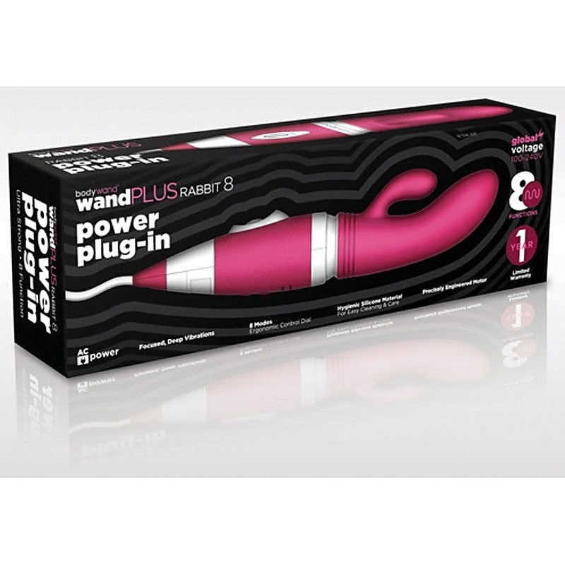 Xgen Products Bodywand wandPlus Rabbit 8 Power Plug in Dual Stimulation - Rabbit Vibrators