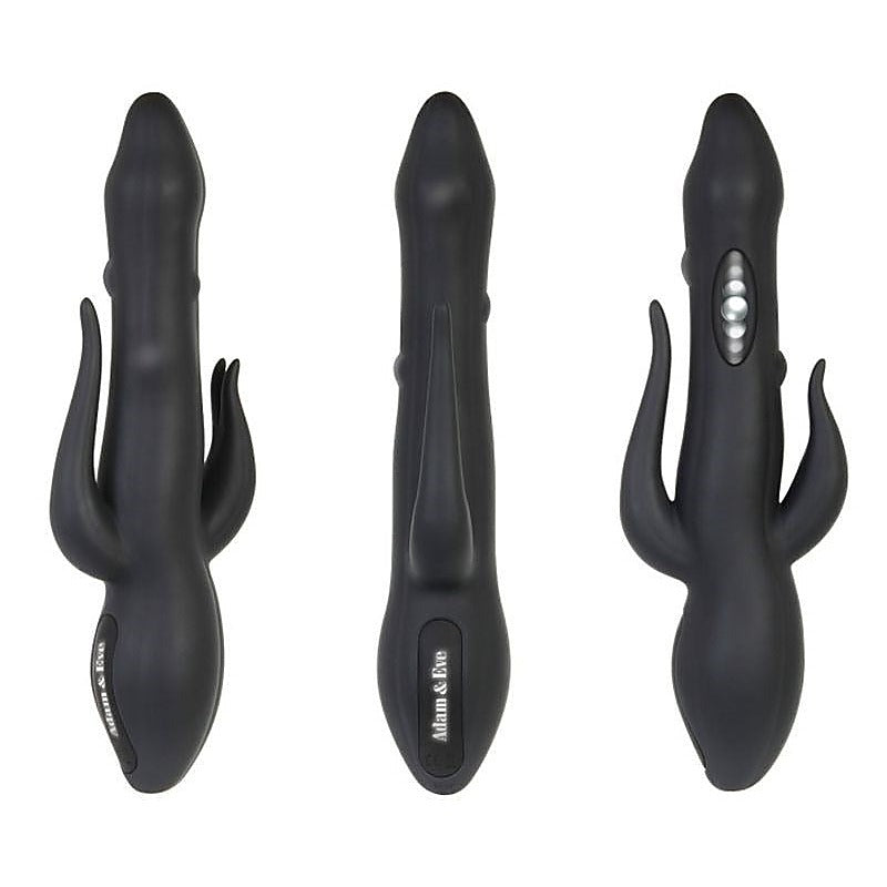 Adam & Eve Eves Bad Bad Bunny Black Triple Stimulation Rabbit Vibrator - Rabbit Vibrators