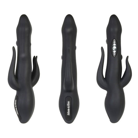 Adam & Eve Eves Bad Bad Bunny Black Triple Stimulation Rabbit Vibrator - Rabbit Vibrators