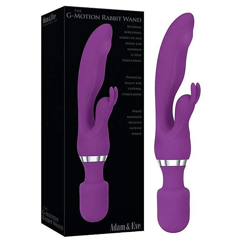 The G-Motion Rabbit Wand by Adam & Eve Sextoys - Rabbit Vibrators