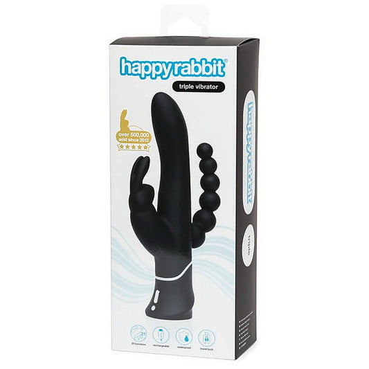 Happy Rabbit Rechargeable Triple Curve Vibrator - Rabbit Vibrators