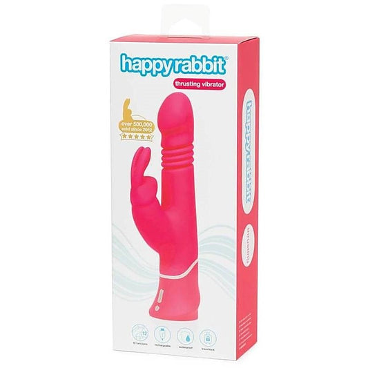 Happy Rabbit Rechargeable Realistic Thrusting Vibrator - Rabbit Vibrators