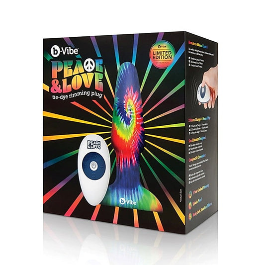 Peace and Love Tie-Dye Rimming Plug by B-Vibe - Remote Control Vibrators