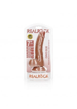 Shots Toys REALROCK Curved Dildo Lifelike Sensations and Textured Surface - - Realistic Dildos