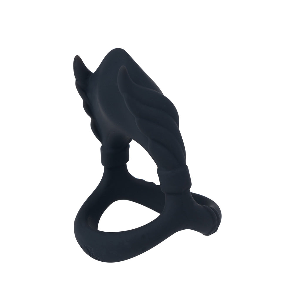 Maia ROCKY USB Rechargeable Vibrating Cock & Balls Ring - Black - Vibrating Cock Rings