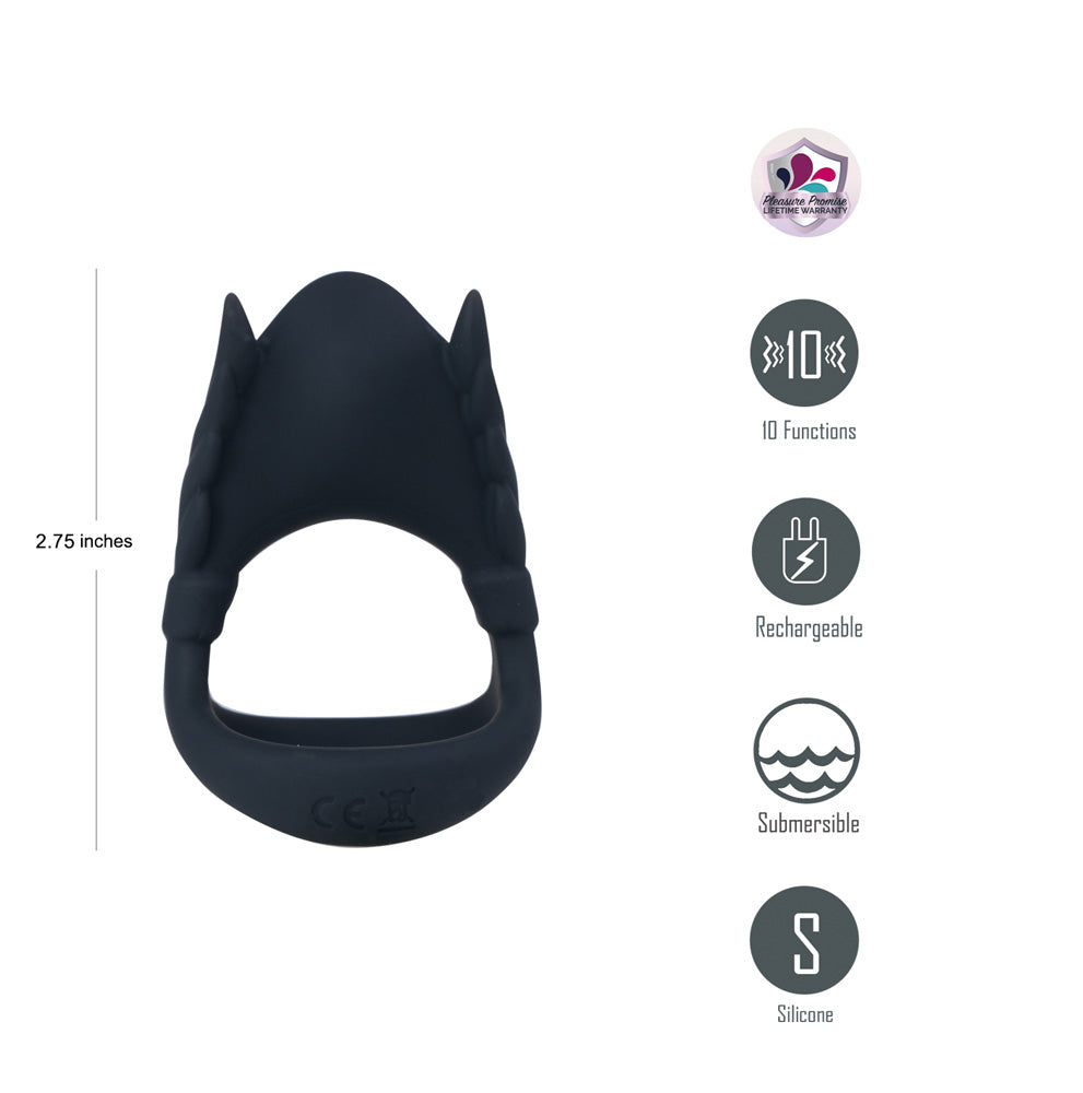 Maia ROCKY USB Rechargeable Vibrating Cock & Balls Ring - - Vibrating Cock Rings