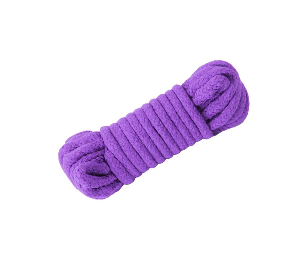 Love In Leather 10 Mtr Cotton Bondage Rope - Purple - Cuffs And Restraints