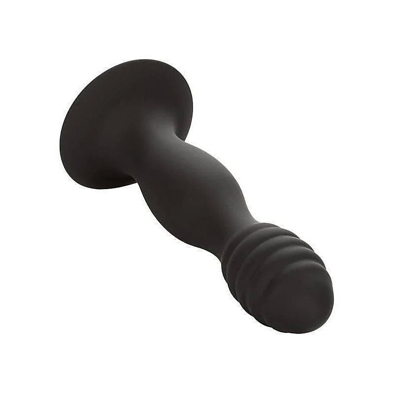 Silicone Ribbed Suction Cup Anal Plug by California Exotics - Butt Plugs