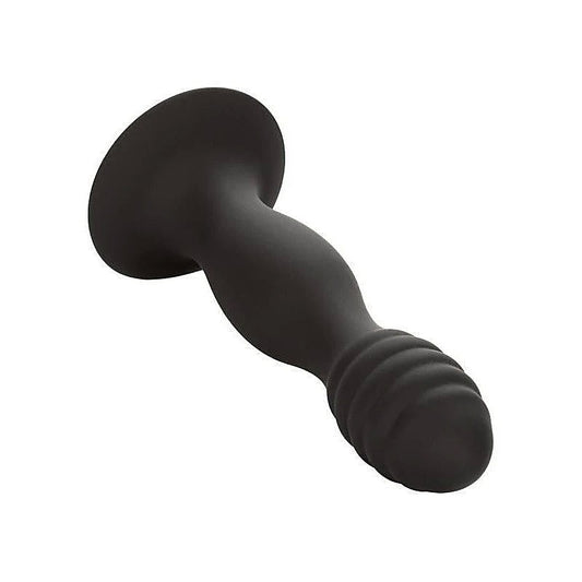 Silicone Ribbed Suction Cup Anal Plug - Butt Plugs