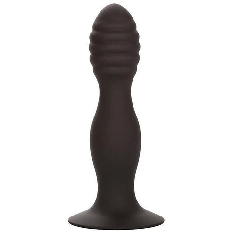 Silicone Ribbed Suction Cup Anal Plug by California Exotics - Butt Plugs