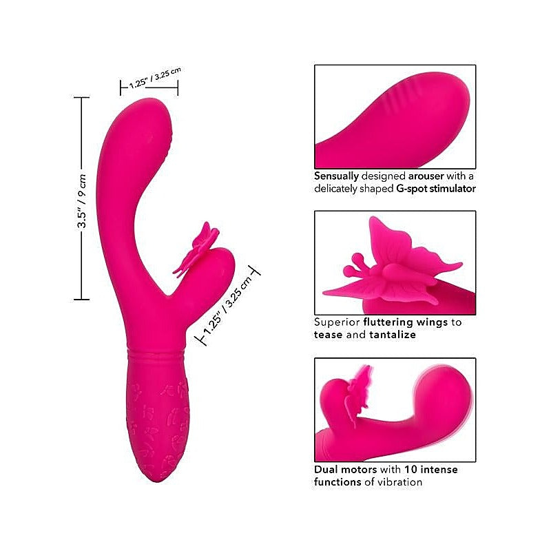 Rechargeable Butterfly Kiss Flutter Rabbit Vibrator - Rabbit Vibrators