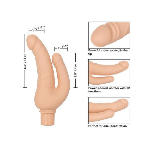 Rechargeable Power Stud Over and Under Dual Penetration - Vibrating Dildos