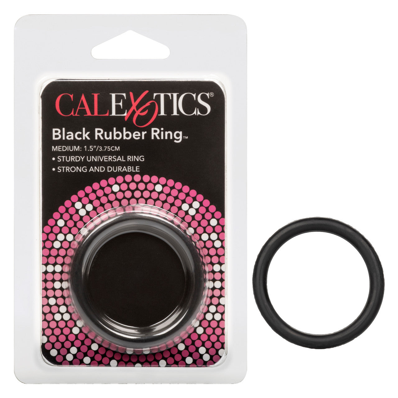 California Exotics Stretchy Mens Rubber Cock Ring Black - Medium - Stretchy Cock Rings
