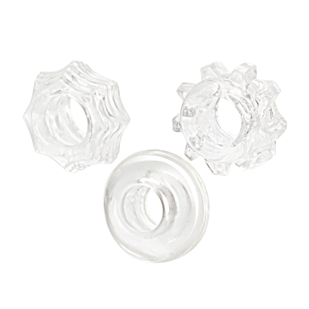California Exotics Reversible Mens Cock Ring Set - Clear - Cock Ring Sets