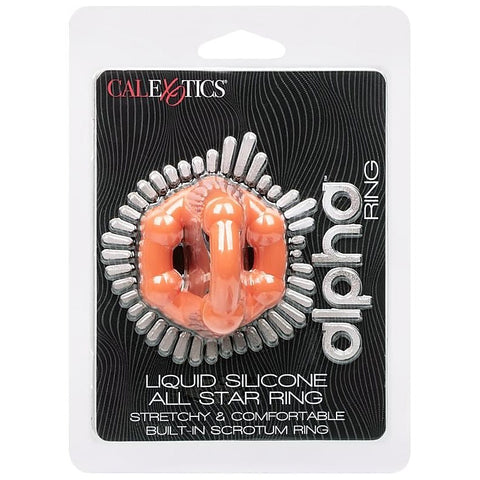 Alpha Liquid Silicone All Star Scrotum Support Cock Ring - Stretchy Cock Rings