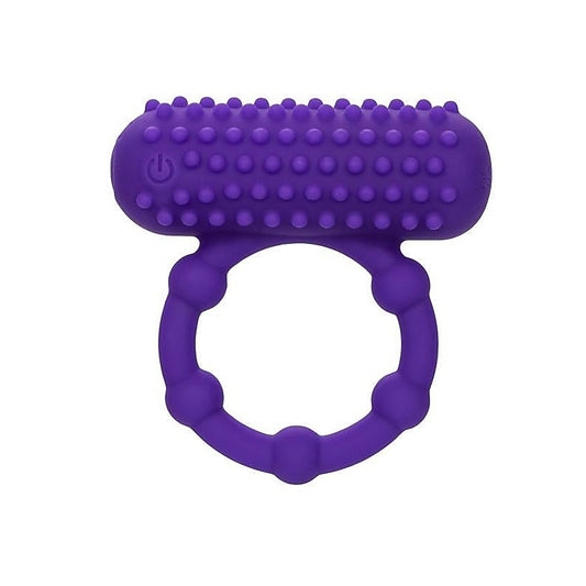 Silicone 12 Functions Rechargeable 5 Bead Maximus Cock Ring - Vibrating Cock Rings