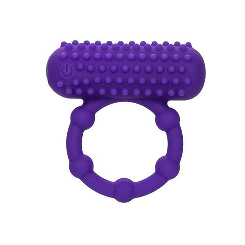Silicone 12 Functions Rechargeable 5 Bead Maximus Cock Ring - Vibrating Cock Rings