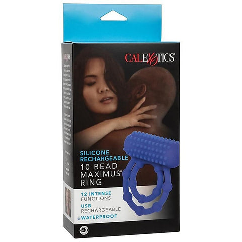 Silicone Rechargeable 10 Bead Maximus Couple Enhancer Ring - Vibrating Cock Rings