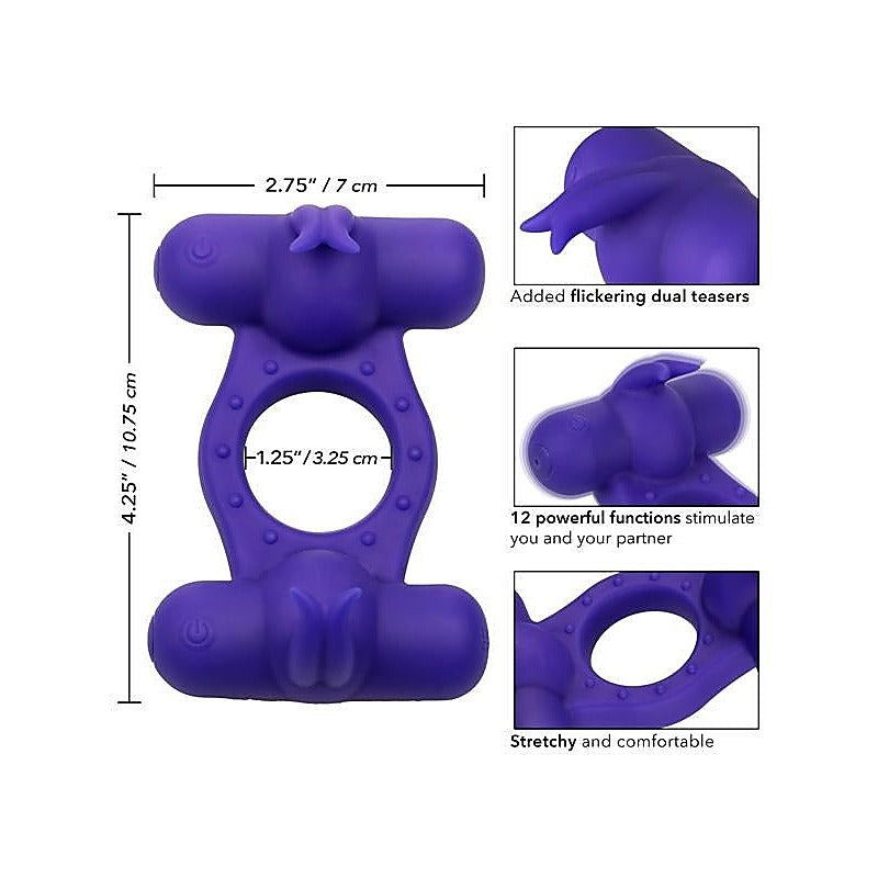 Triple Orgasm Enhancer Cock Ring by California Exotics - Vibrating Cock Rings