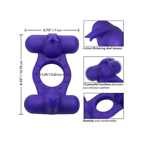 Triple Orgasm Enhancer Cock Ring by California Exotics - Vibrating Cock Rings
