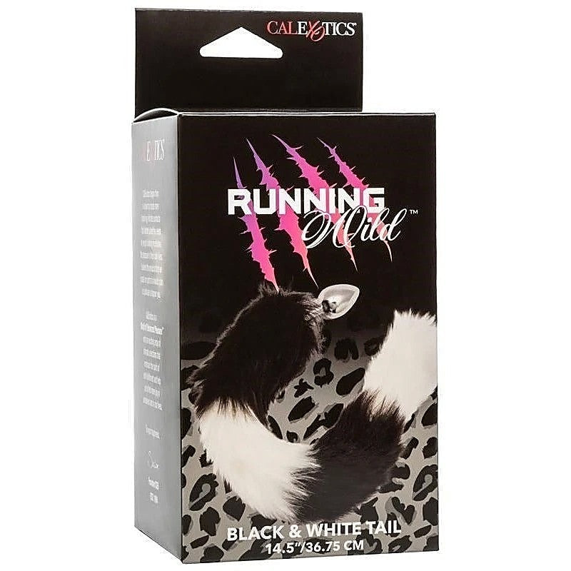 Running Wild Black and White Metallic Anal Probe - Butt Plugs