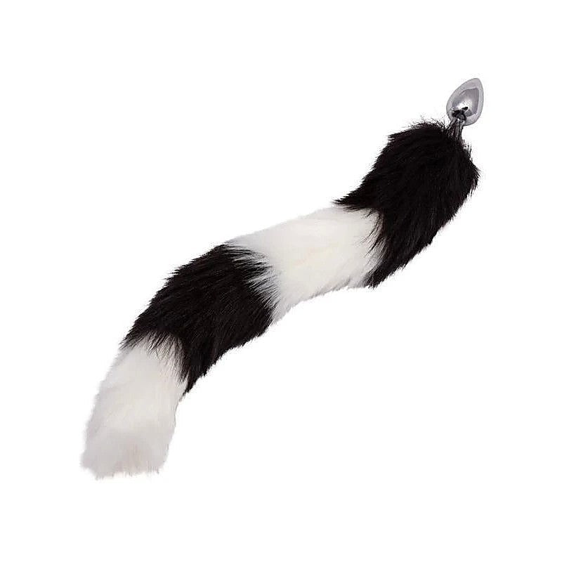 Running Wild Black and White Metallic Anal Probe - Butt Plugs