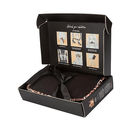 Leopard Print 8-Piece Unleashed Surrender Bondage Set - Bondage Kits