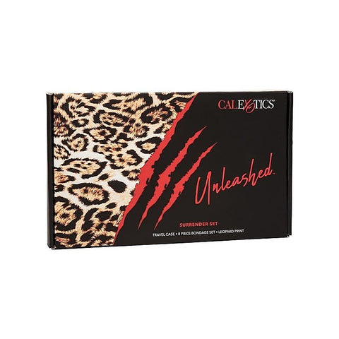 Leopard Print 8-Piece Unleashed Surrender Bondage Set - Bondage Kits