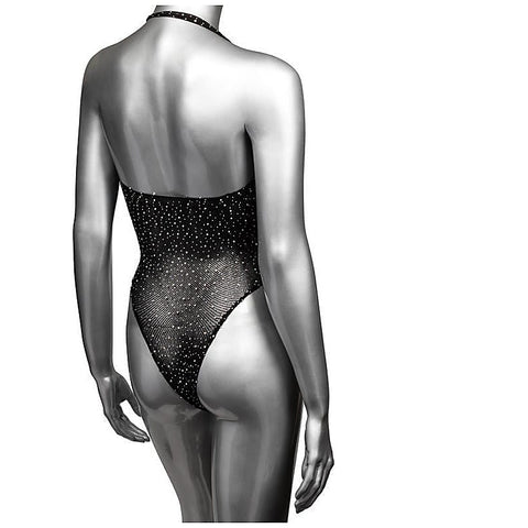 Radiance Deep V Rhinestone Mesh Bodysuit - Teddies and Bodysuits
