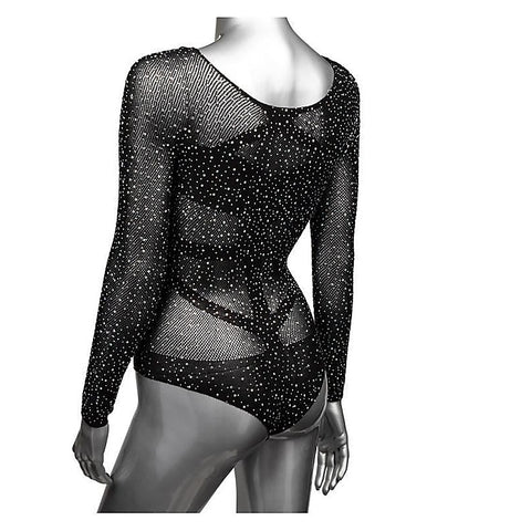 Radiance Long Sleeve Mesh Bodysuit With Thong - Teddies and Bodysuits