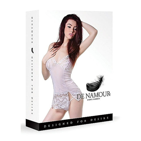 De Namour Sexy White Babydoll & G-String by Shots Toys - Babydolls and Chemises