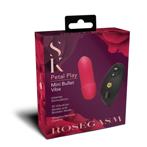 Secret Kisses ROSEGASM Petal Play Mini Bullet with Remote - Bullet Vibrators