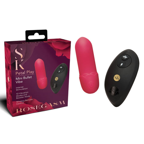 Secret Kisses ROSEGASM Petal Play Mini Bullet with Remote - Bullet Vibrators